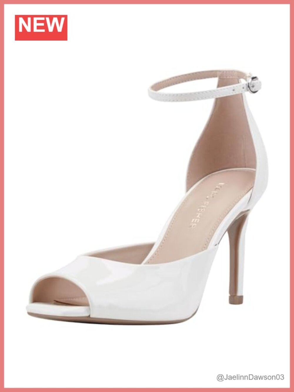Marc Fisher Veni Faux Patent Leather Stiletto Heels Pumps Ankle Strap
